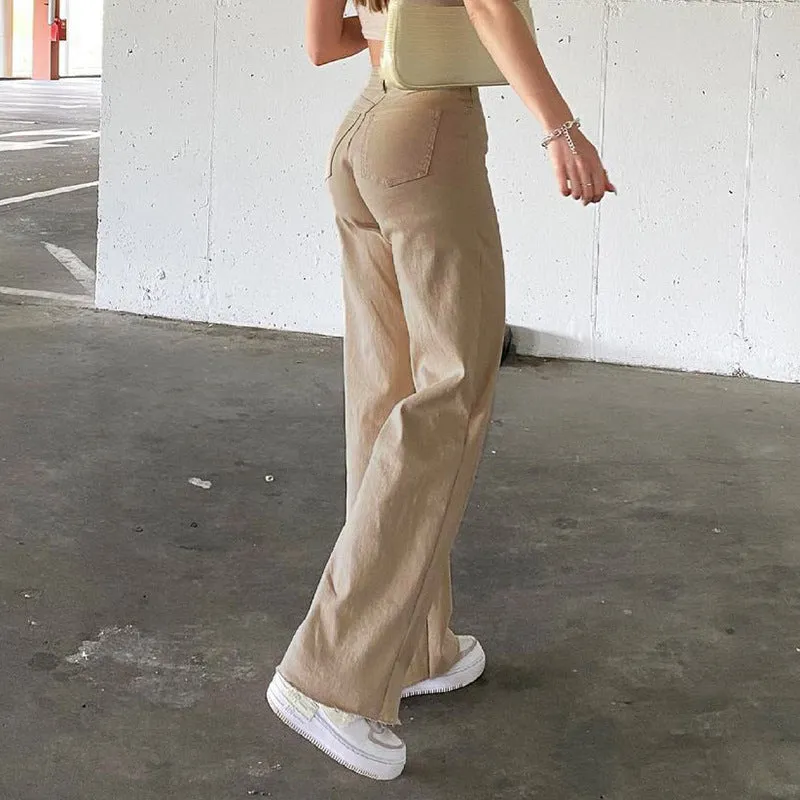 Day Out High Waist Straight Trouser Pants