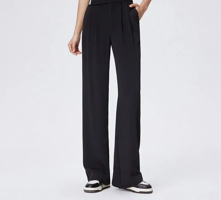 Drape High Waist Wide Leg Pants Trousers