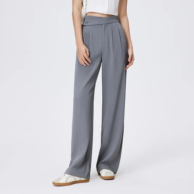 Drape High Waist Wide Leg Pants Trousers