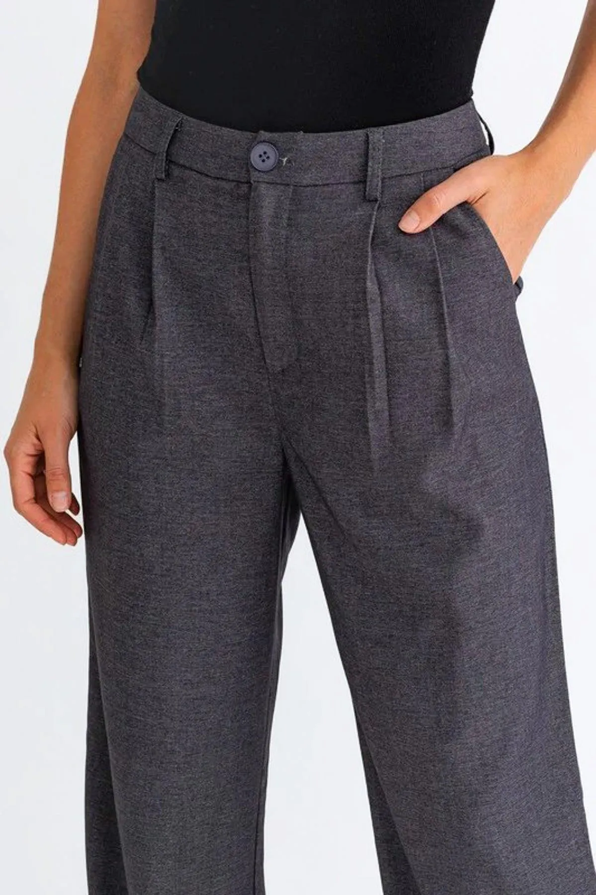 Elegant High Waisted Flowy Denim Pants