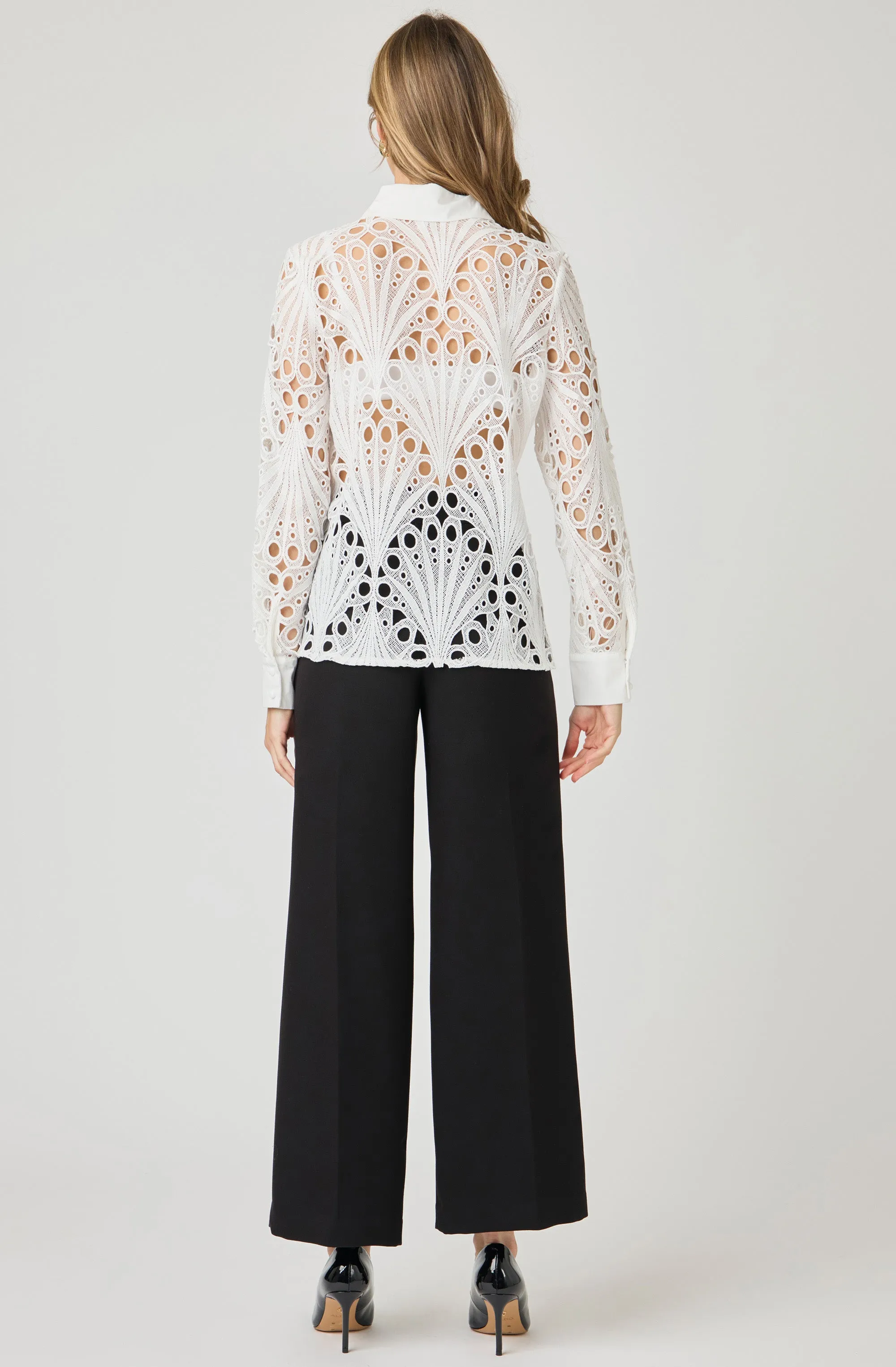 Embroidered Eyelet Lace Blouse