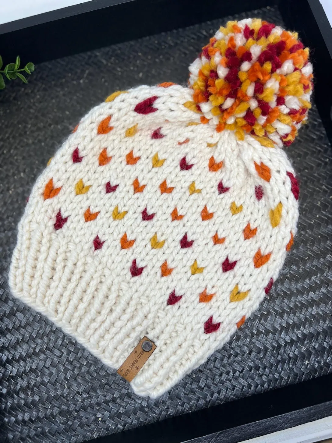 Fall Heart Leaf Beanie