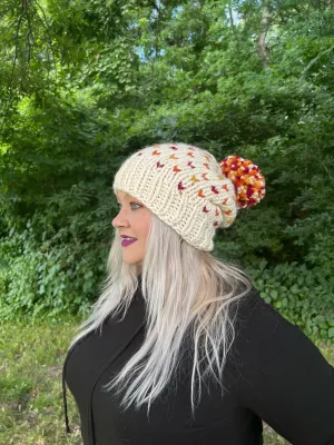 Fall Heart Leaf Beanie