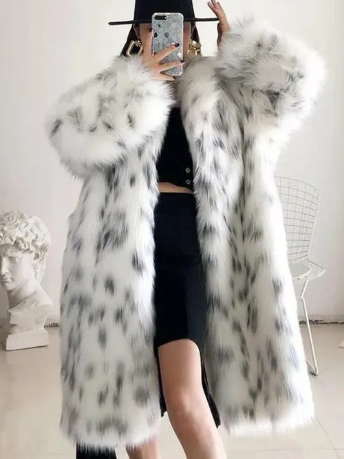 Faux Fox Fur Leopard Print