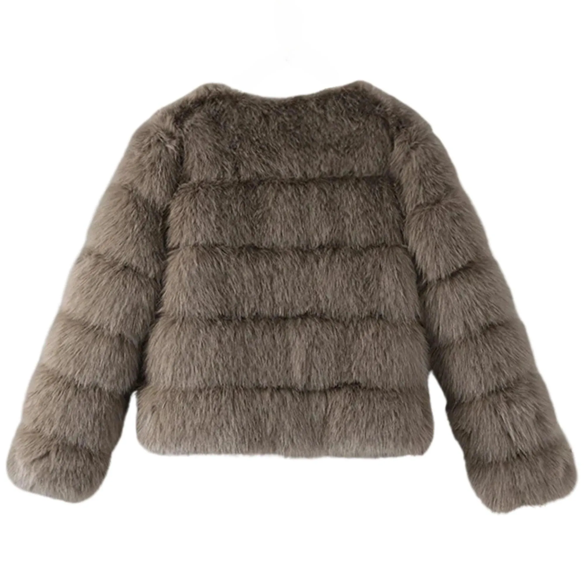 Faux Fur Short Coat Women's Cropped Artificial Fox Fur Jacket Women Winter Fluffy Top Thick Warm Furry Fur Outerwear