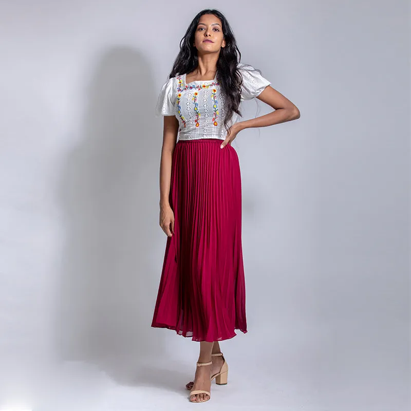 Flare Pleated Skirt