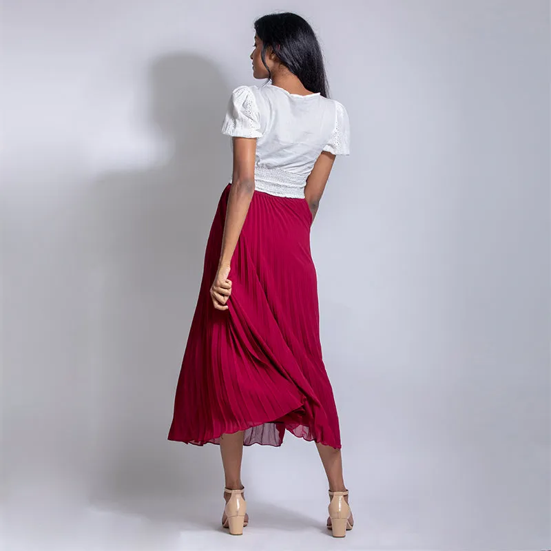 Flare Pleated Skirt