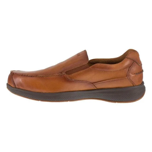 Florsheim Men’s Cognac Slip-On Oxford Steel Toe Boat Shoe FS2325