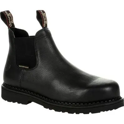 GEORGIA GIANT MEN'S BLACK REVAMP WATERPROOF CHELSEA WORK BOOT #GB00376