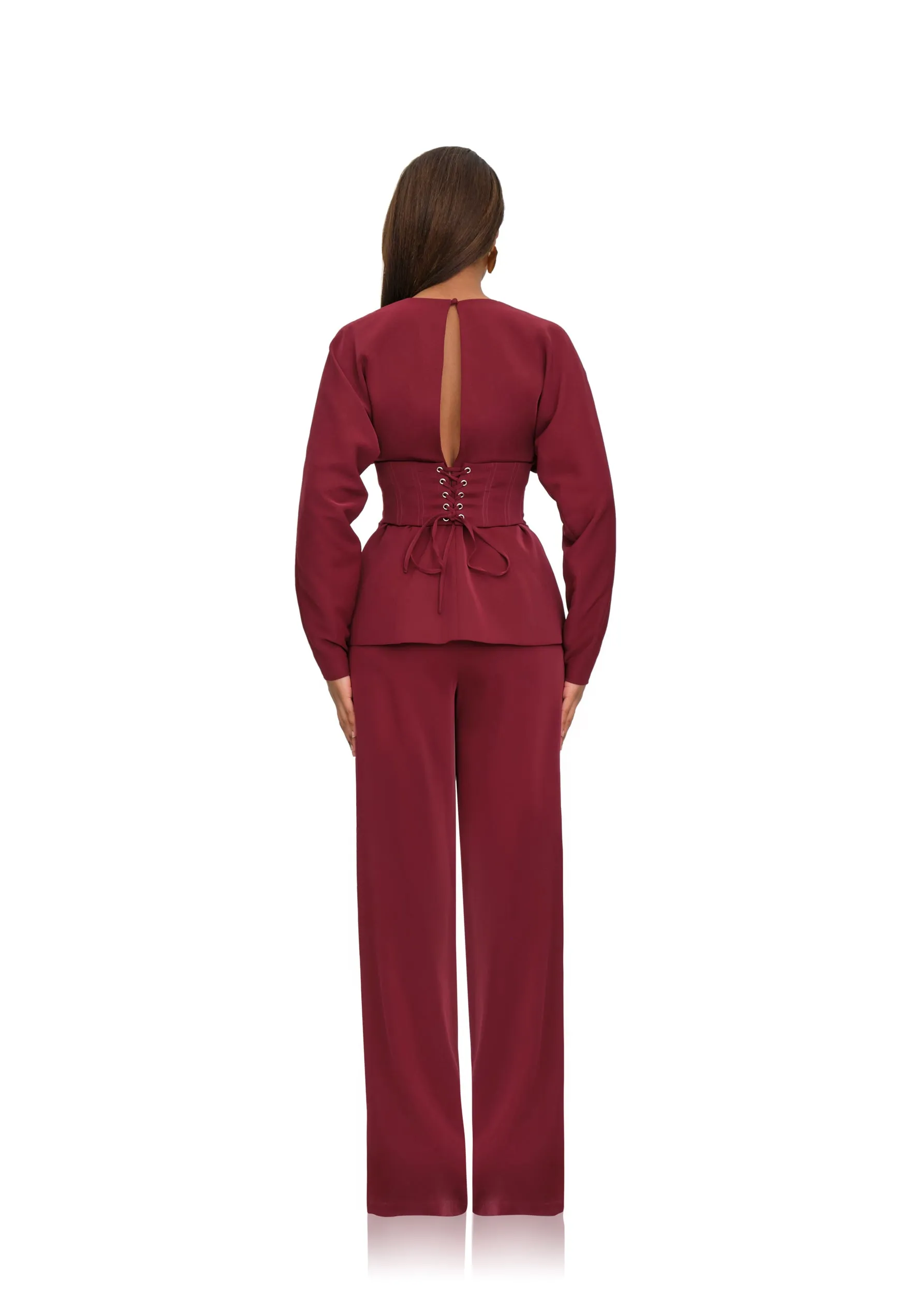 GIA CORSET BLAZER - PLUM