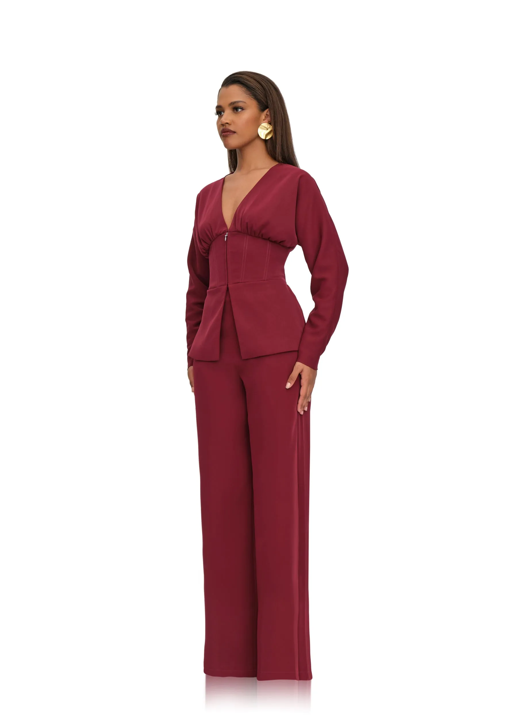 GIA CORSET BLAZER - PLUM