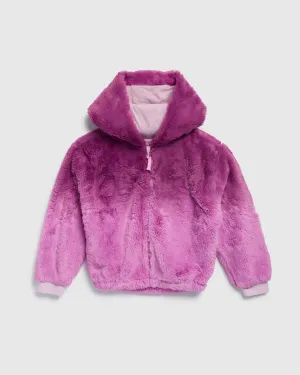 Girls Dip Dye Faux Fur Coat