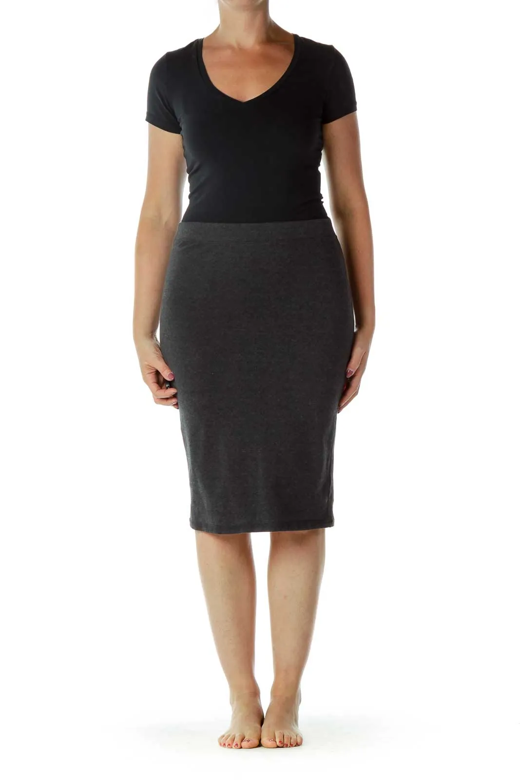 Gray Pencil Skirt