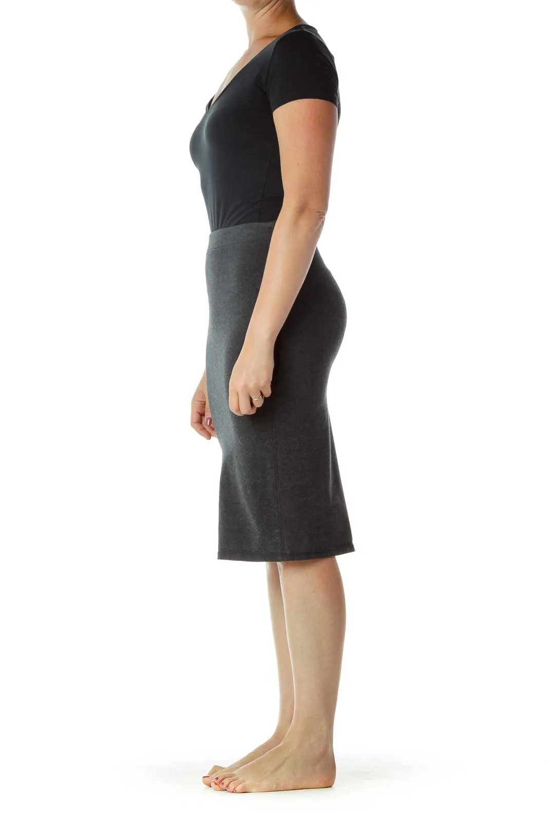 Gray Pencil Skirt