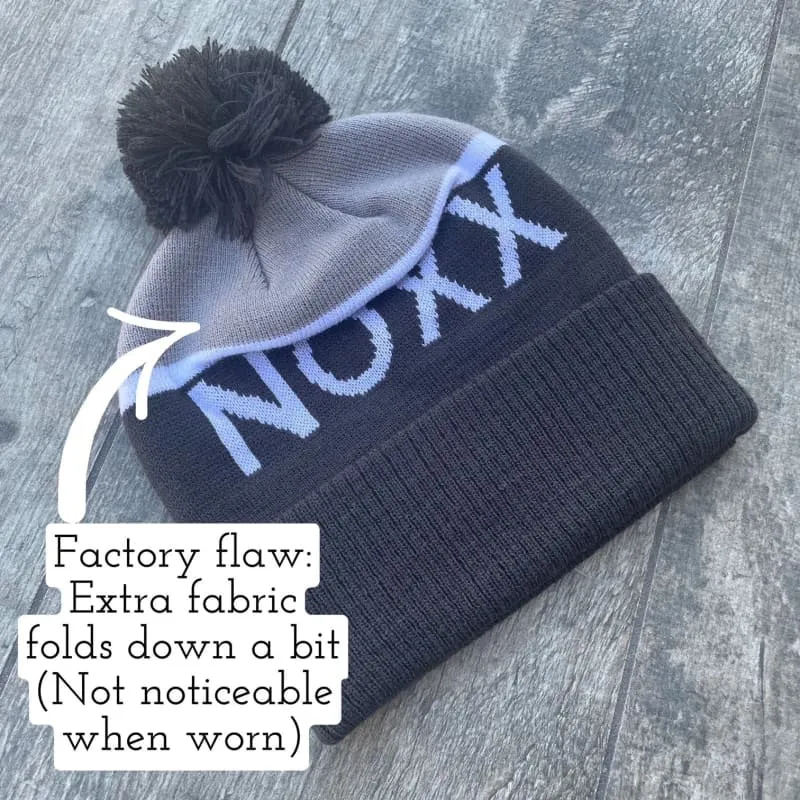 Grayscale Logo Pom Beanie *Minor Factory Flaw