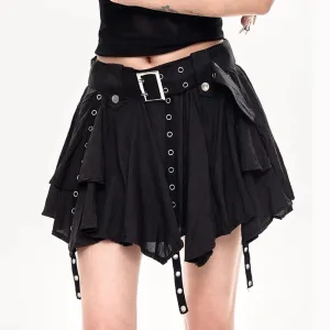 Grunge Sleaze Layered Mini Skirt