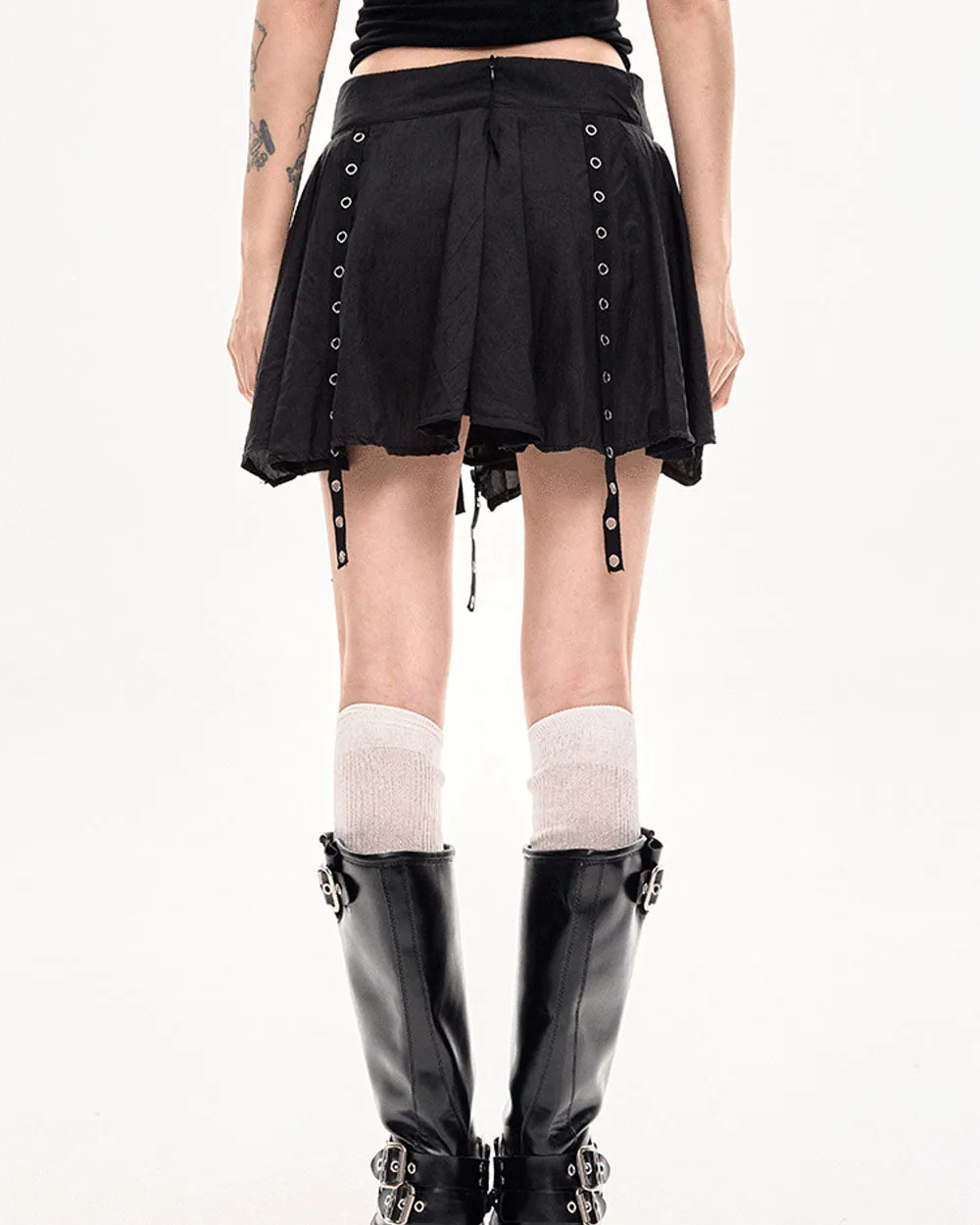 Grunge Sleaze Layered Mini Skirt