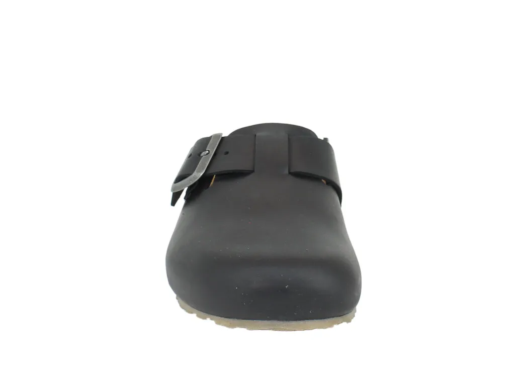 Haflinger Leather Clogs Porto Black