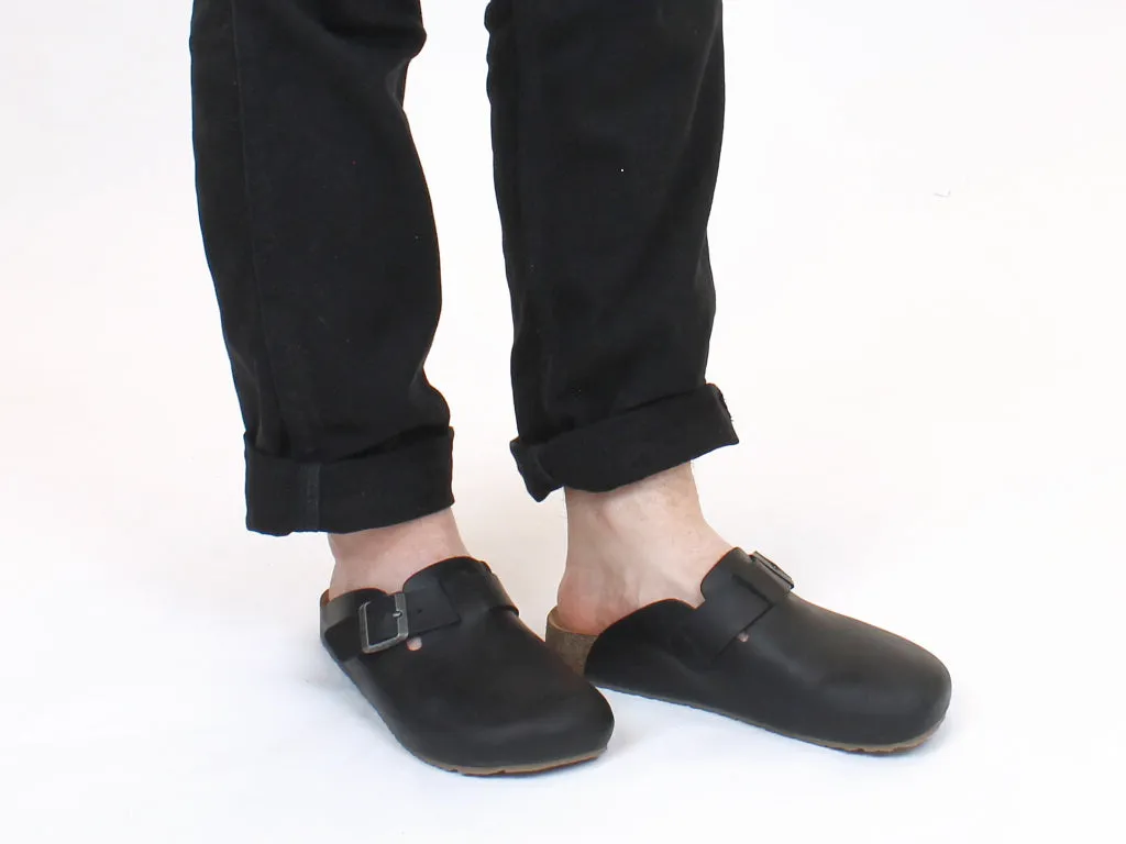 Haflinger Leather Clogs Porto Black