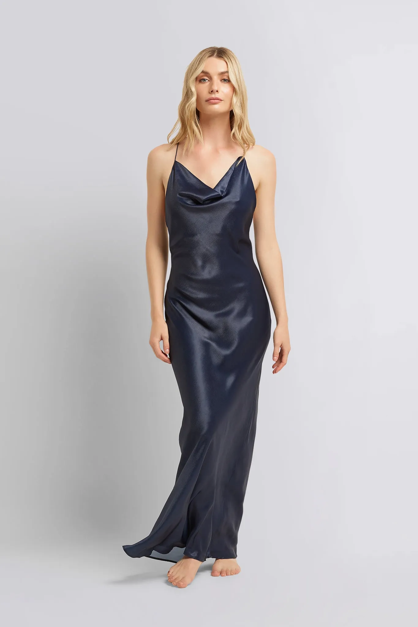 Halston x Homebodii Bianca Slip - Navy