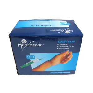 Healthease Syringe 10ml Luer Slip 2p Lf 100 Pack