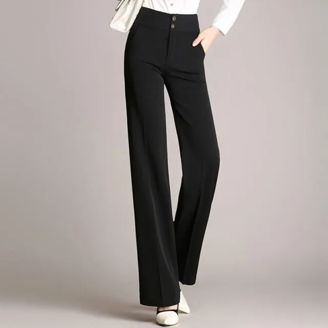 High Waist Button-Fly Bell Bottom Pants