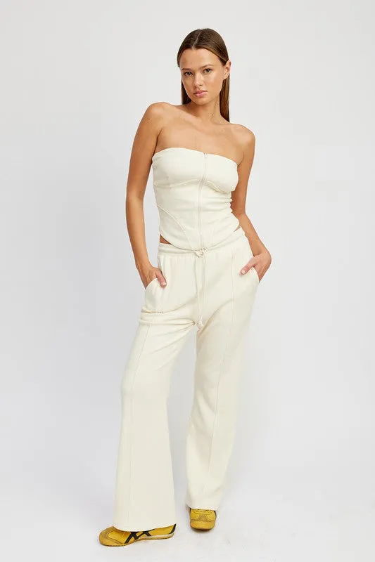 High waist drawstring pants