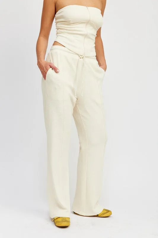 High waist drawstring pants