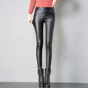 High Waist Leather Pants