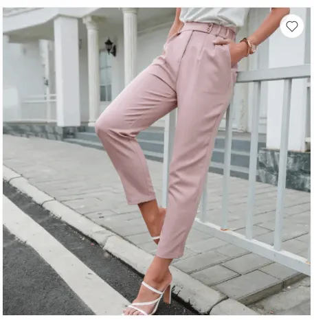 High Waist Slim Cropped Trousers New Style Pants