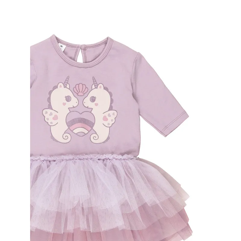 Huxbaby Lilac Seacorns Layered Ballet Dress