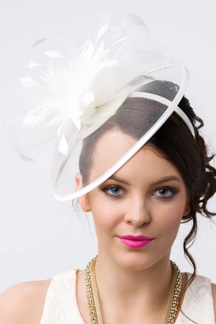 Isla Fascinator - Pearl White