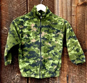 Jacket Fleece Camouflage Green Kids Zipper Jacket