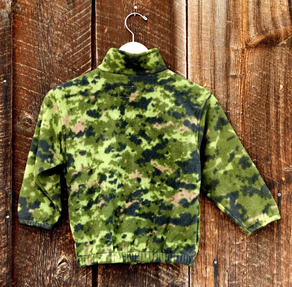 Jacket Fleece Camouflage Green Kids Zipper Jacket