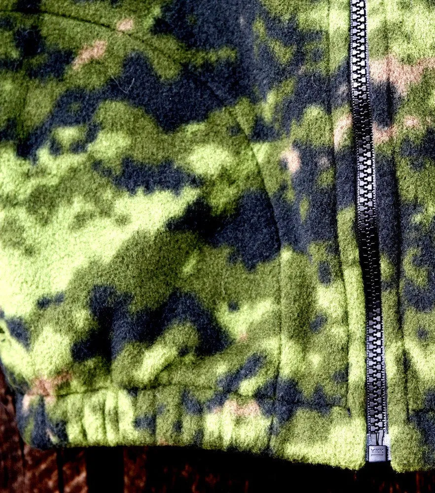 Jacket Fleece Camouflage Green Kids Zipper Jacket