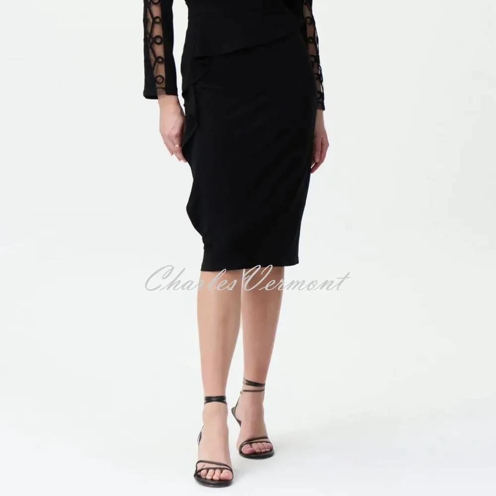 Joseph Ribkoff Ruffled Pencil Skirt - Style 224338 (Black)