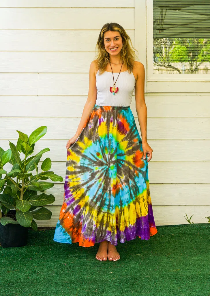 K3479- Hand Dyed Tiered Maxi Hippie Skirt