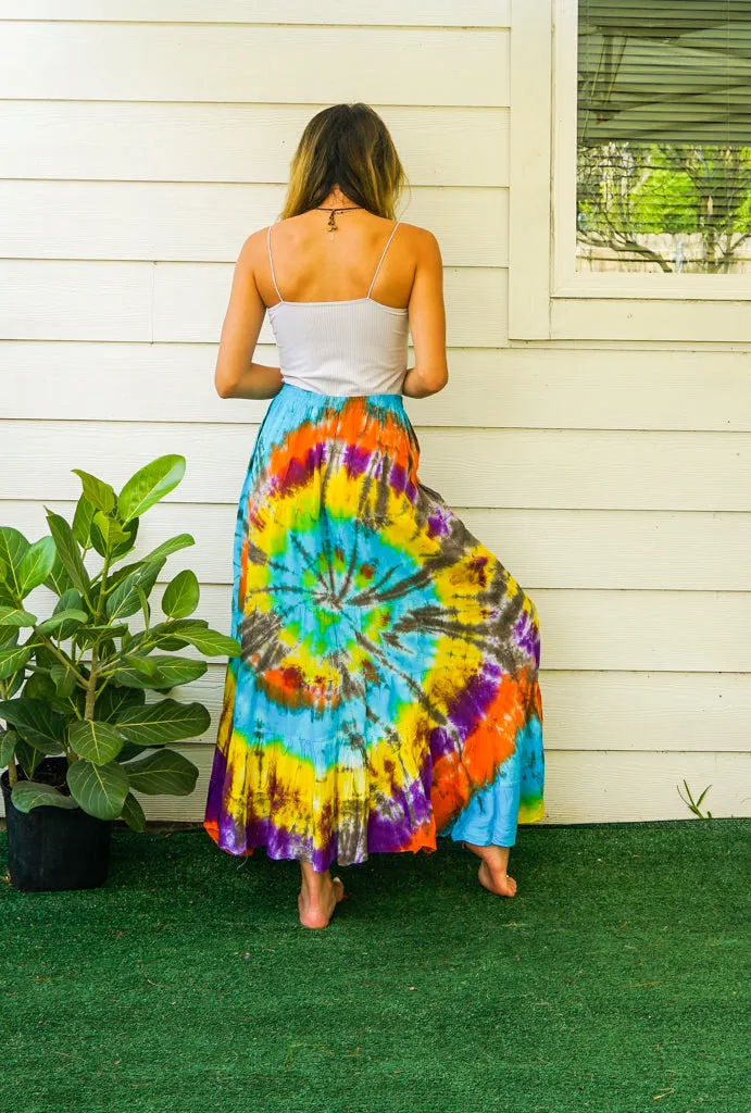 K3479- Hand Dyed Tiered Maxi Hippie Skirt