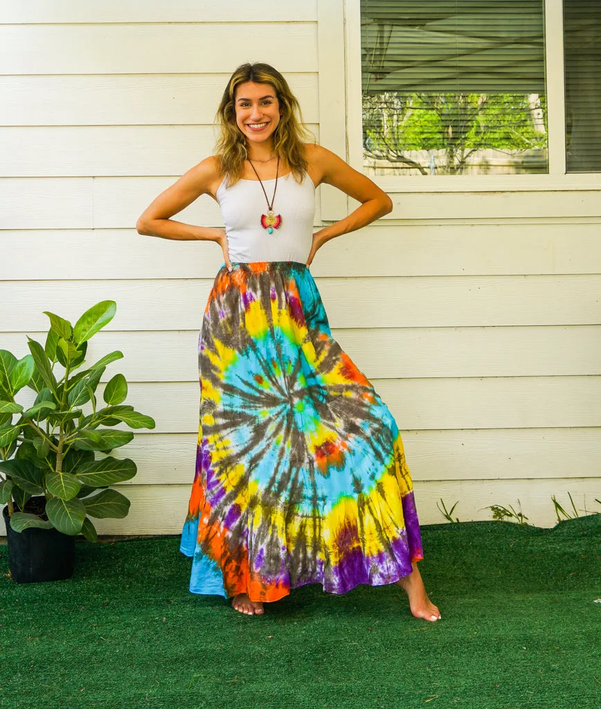 K3479- Hand Dyed Tiered Maxi Hippie Skirt