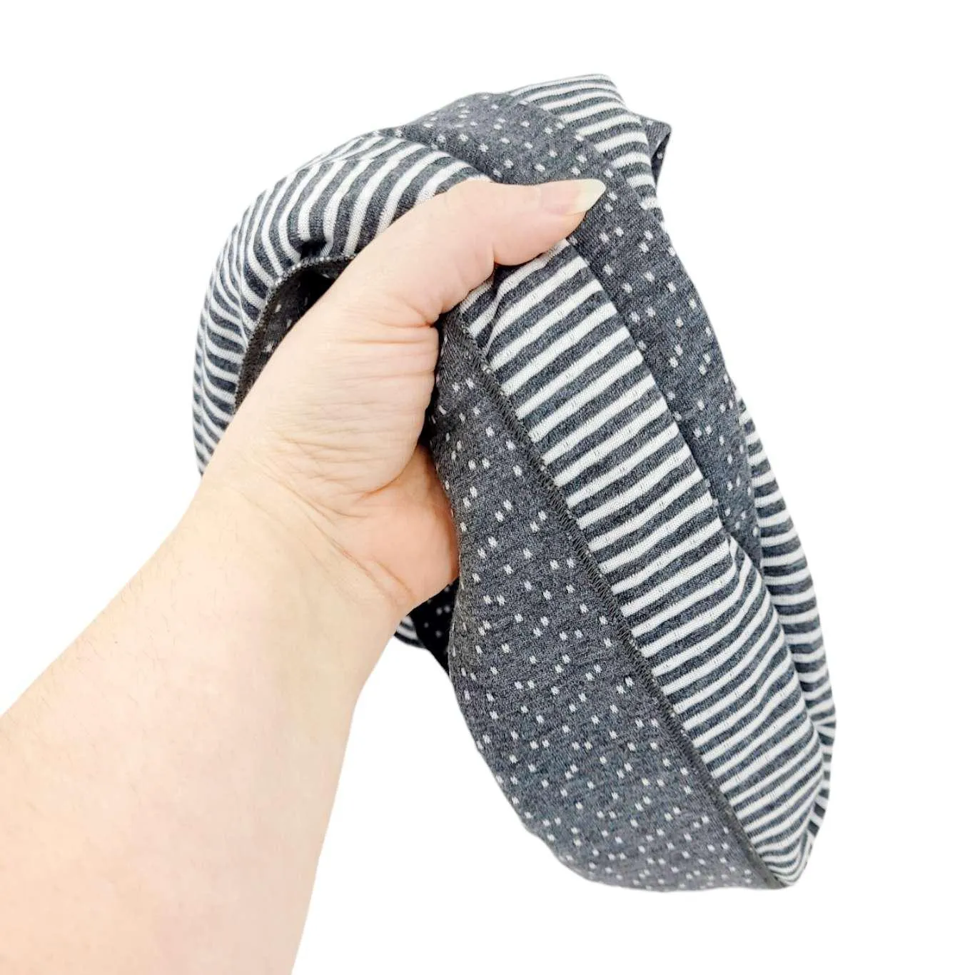 Knit Scarf - Oblong - Reversible (Gray White) by Dana Herbert