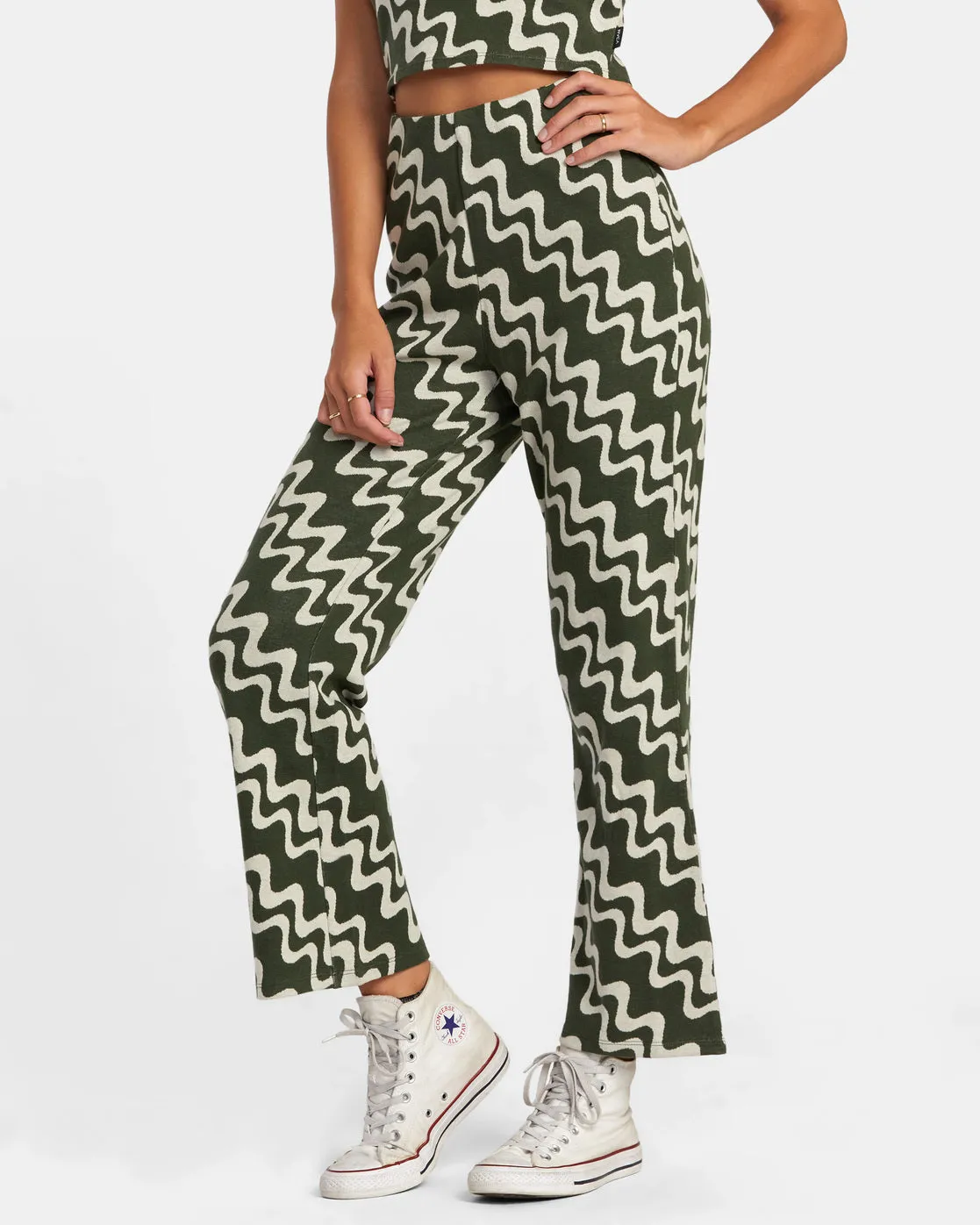 Lazy High Waist Pants - Forest