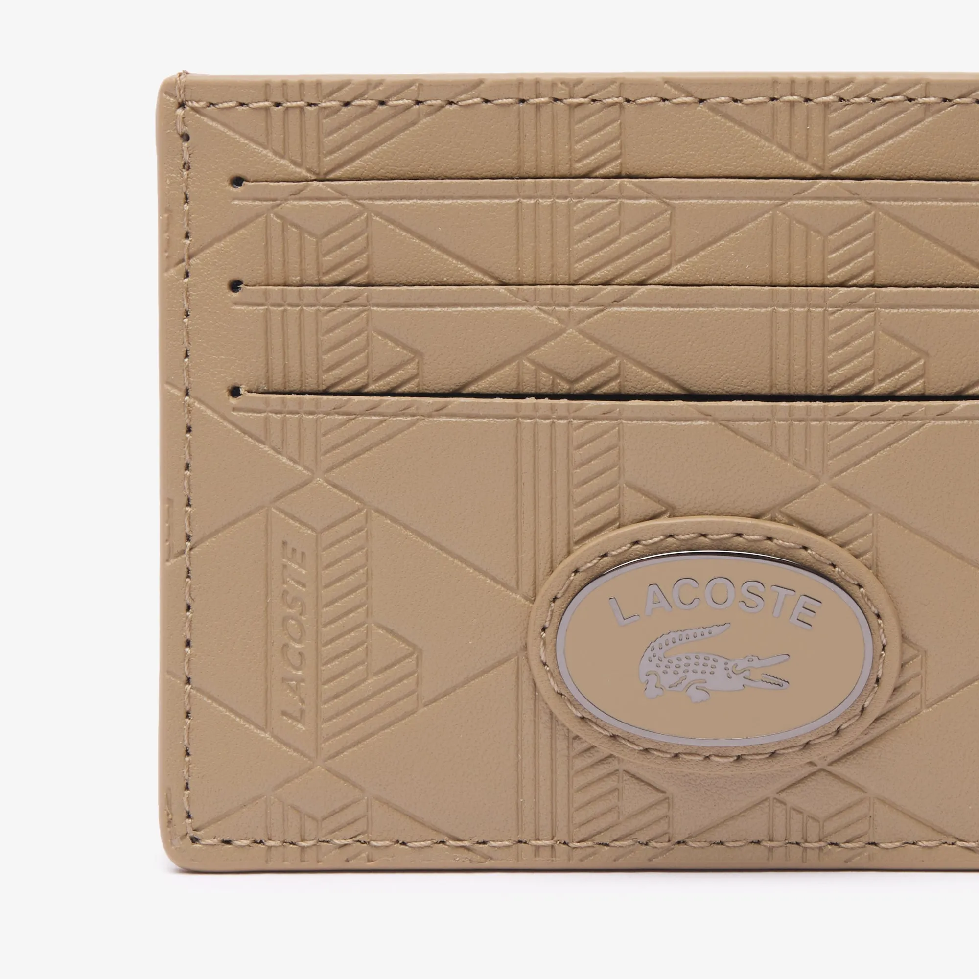 Leather Monogram Print Card Holder