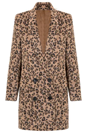 Leopard Coat Fur Bruin