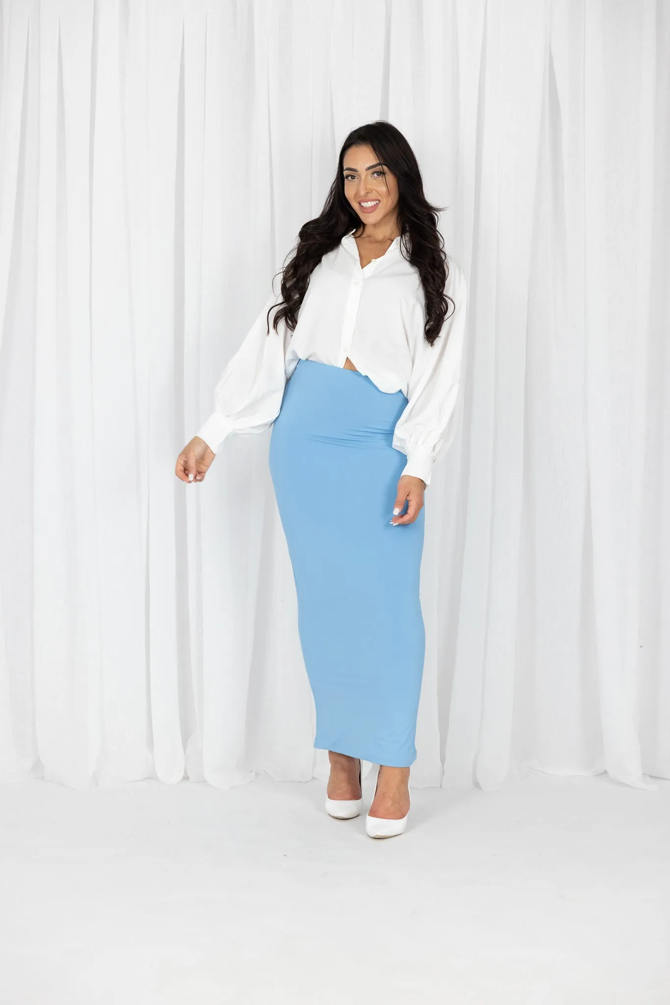 Lined Jersey Pencil Skirt