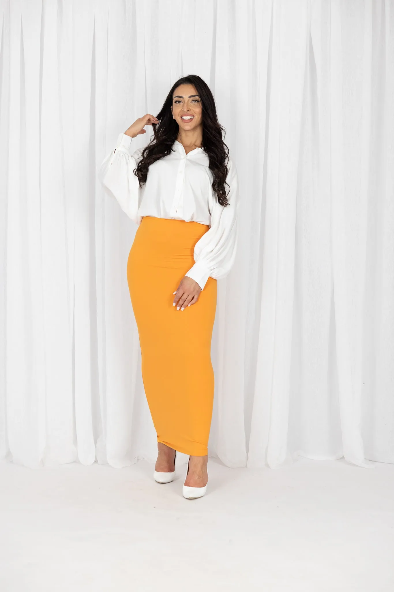 Lined Jersey Pencil Skirt