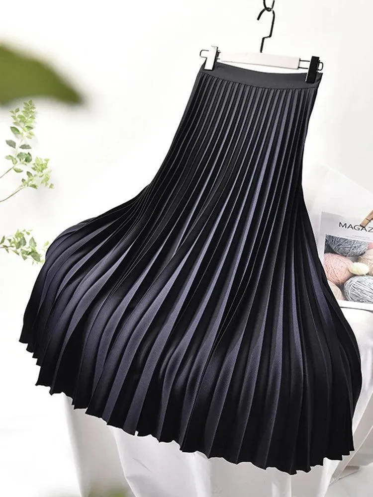 Luxury Pleated Skirt: Sophisticated High Waist Fashion for Women