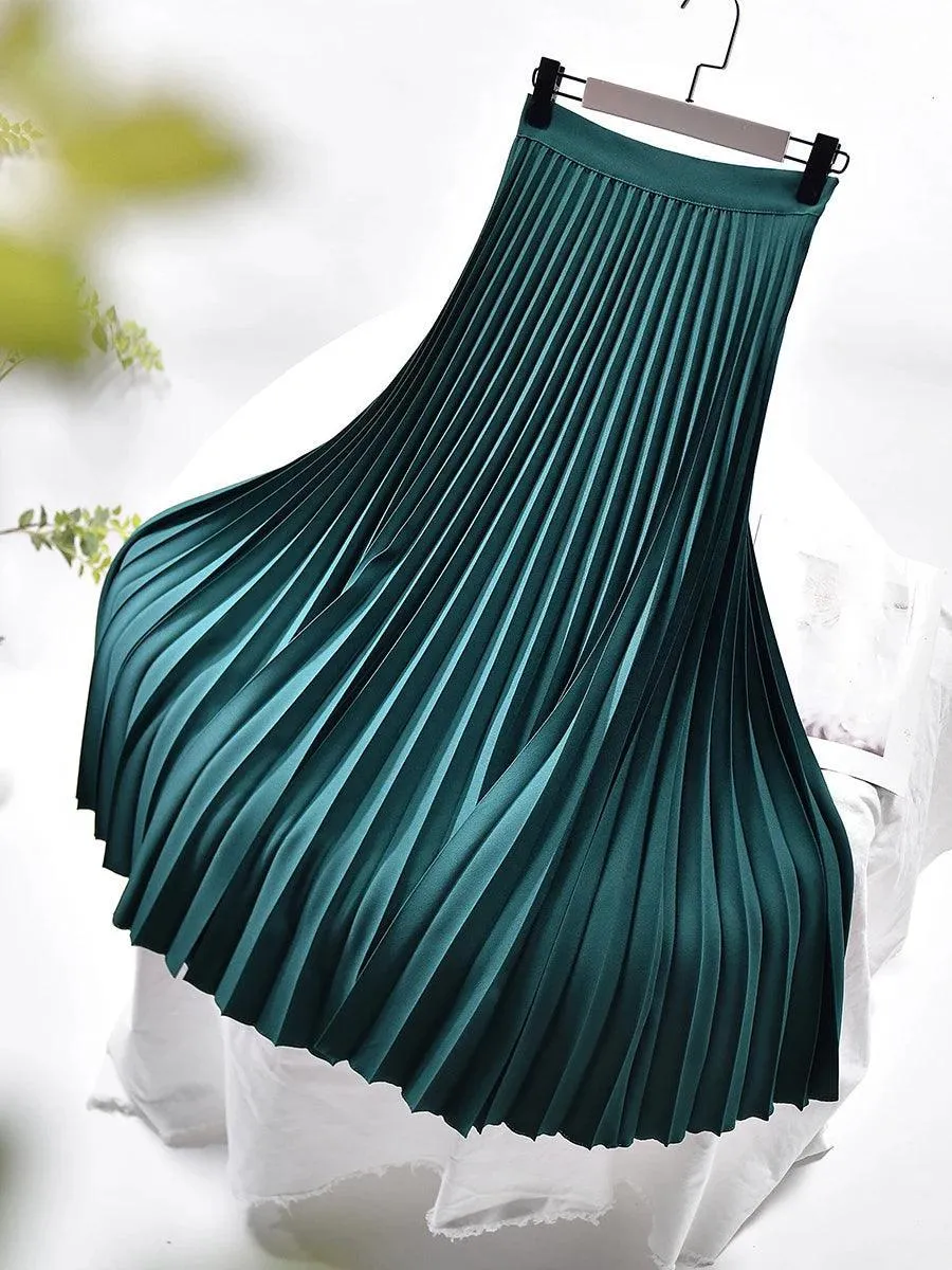 Luxury Pleated Skirt: Sophisticated High Waist Fashion for Women