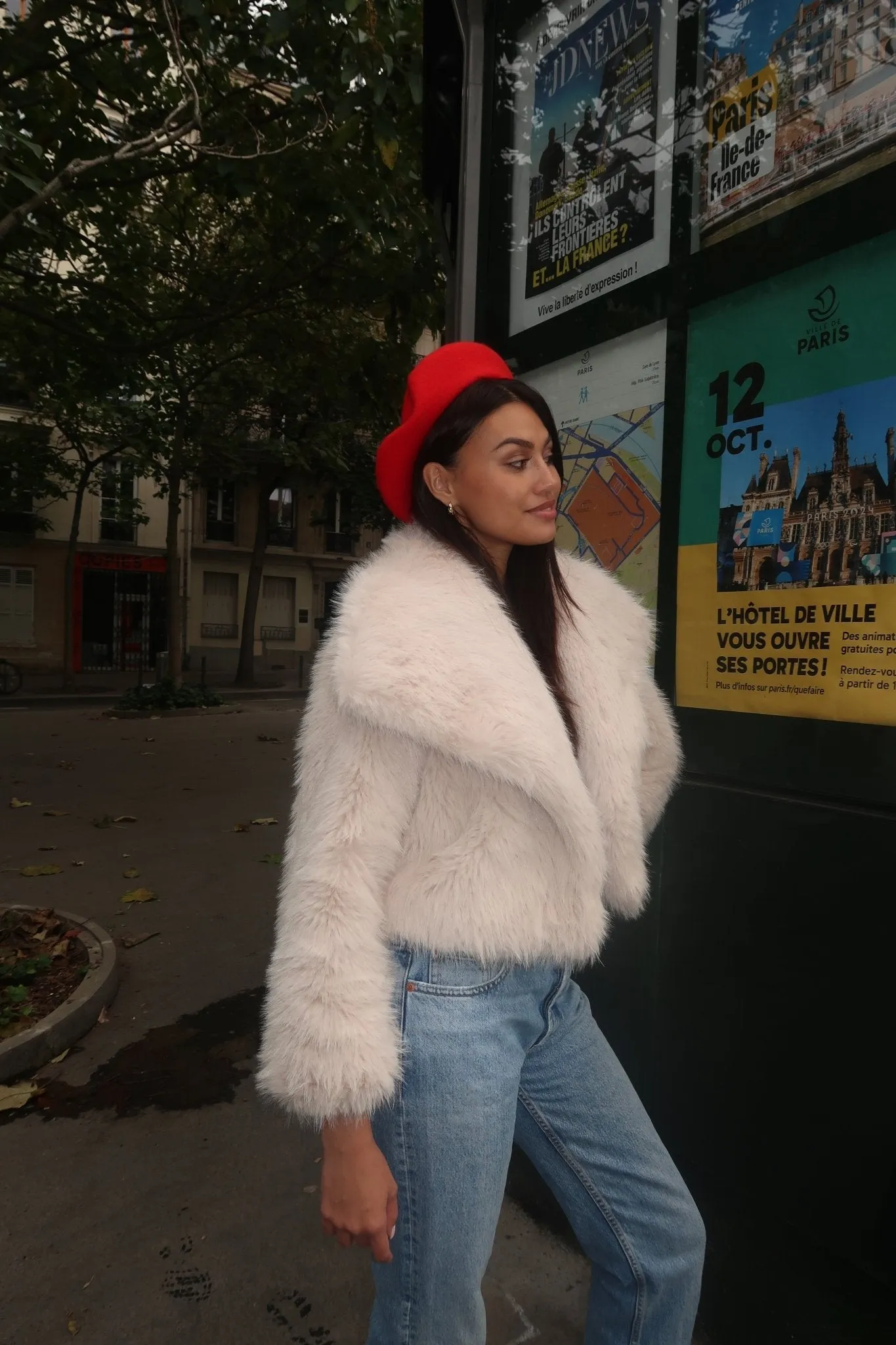 Lyla Faux Fur Cream Coat