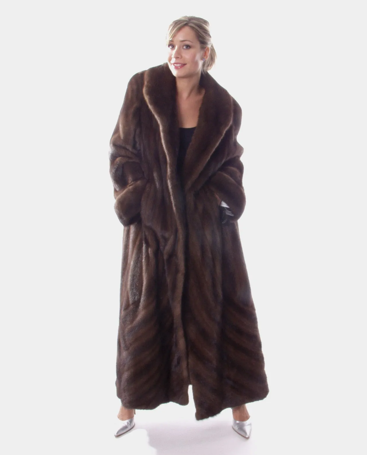 Mahogany Mink Fur Coat Directional