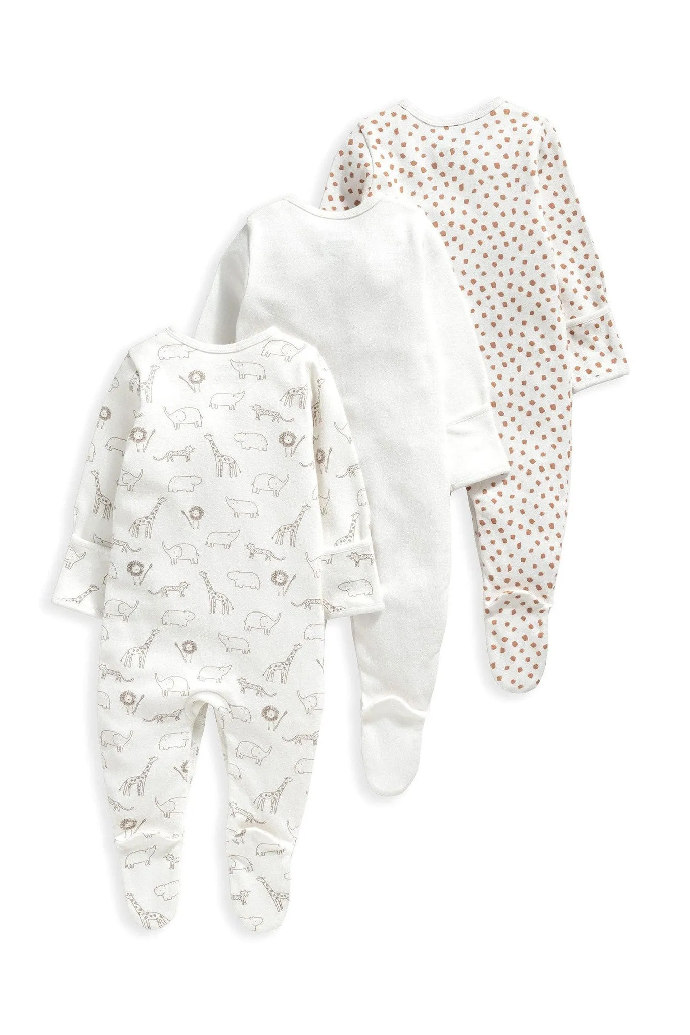 Mamas & Papas Safari Sleepsuits - 3 Pack